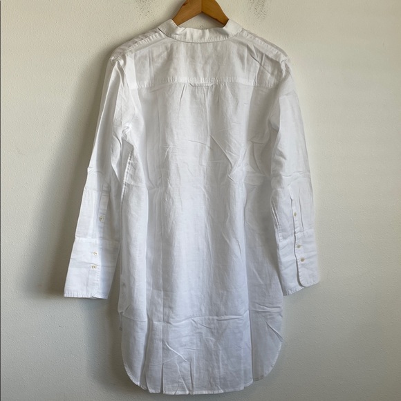 J. Crew Women's Relaxed-fit beach shirt in linen-cotton blend Small White - Picture 4 of 6